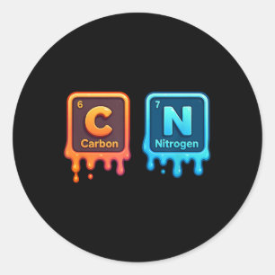 Science Periodic Table 67 Meme Aesthetic Funny 6 7 Classic Round Sticker