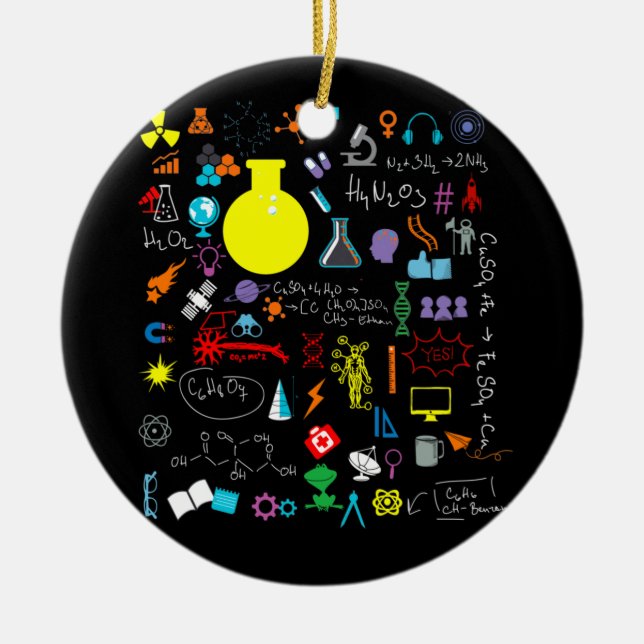 Science Physic Math Chemistry Biology Astronomy Ceramic Ornament (Front)