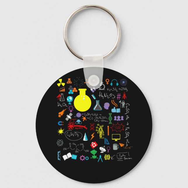 Science Physic Math Chemistry Biology Astronomy Key Ring (Front)