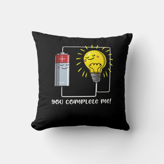Science Physics You Complete Me Funny Joke Cushion (Front)