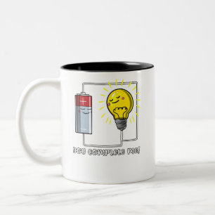 Science Physics You Complete Me Funny Joke Two-Tone Coffee Mug