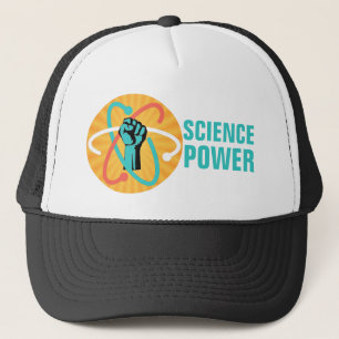 Science Power Fist & Retro Atom on Sunburst Trucker Hat