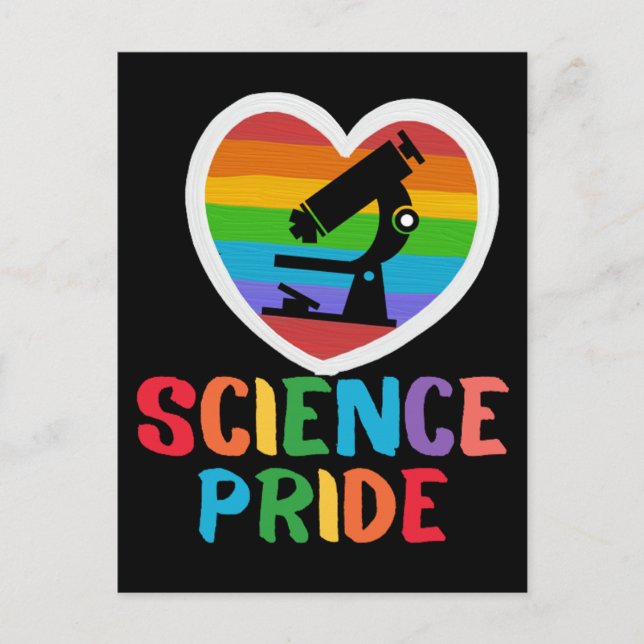 SCIENCE PRIDE : RAINBOW PRIDE MONTH PRIDE HEART POSTCARD (Front)
