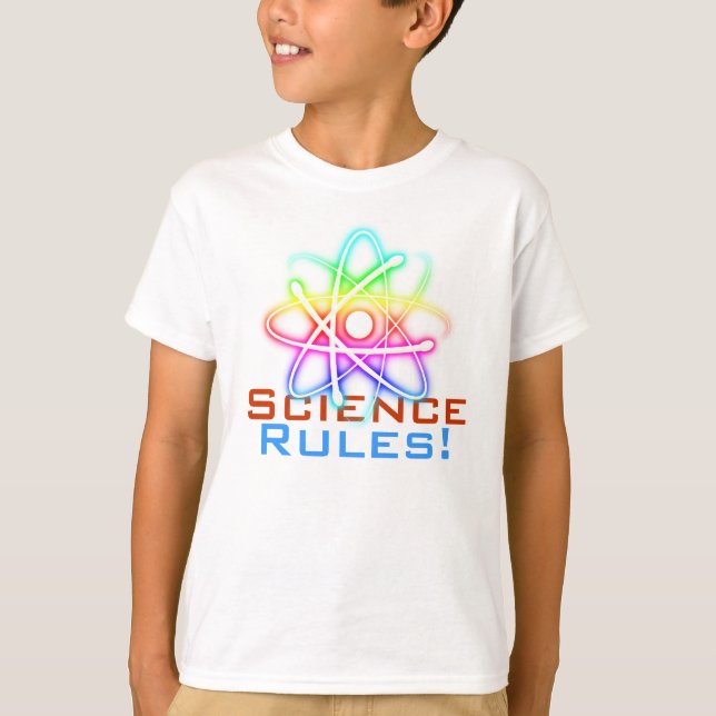 Science Rules! - Colourful Atom (001) T-shirt (Front)