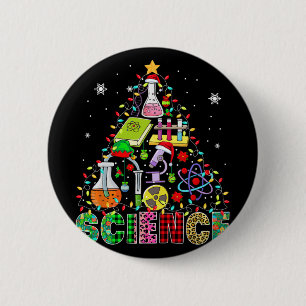 Science Santa Elf Teaching Tools As Christmas Tree 6 Cm Round Badge