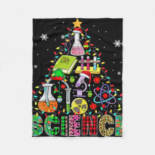 Science Santa Elf Teaching Tools As Christmas Tree Fleece Blanket