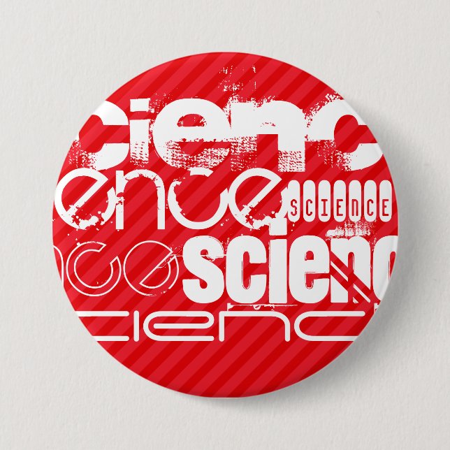 Science; Scarlet Red Stripes 7.5 Cm Round Badge (Front)