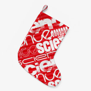 Science; Scarlet Red Stripes Small Christmas Stocking