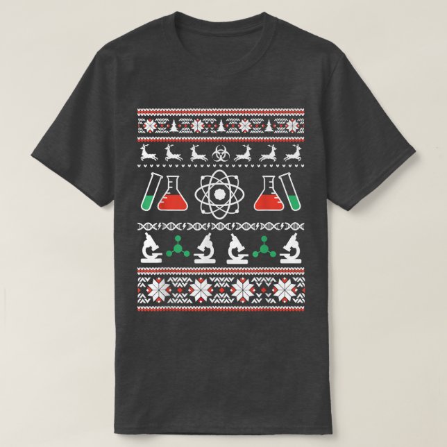 Science Scientist Ugly Sweater Funny Christmas  (Design Front)