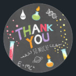 Science Sticker Thank you Birthday Favour tag Lab<br><div class="desc">♥ Your own perfect Sticker, Cupcake Topper and Envelope Seal! Science theme.</div>