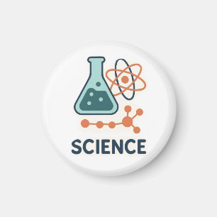 Science Subject Sticker – Flask, Molecules & Atom Magnet