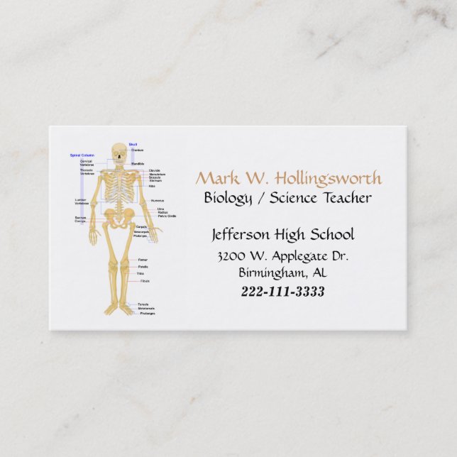 Science Teacher business cards (Front)