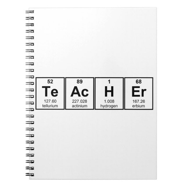 Science Teacher Chemical Elements Notebook (Front)