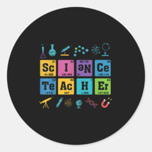 Science Teacher Chemistry Elements Periodic Table Classic Round Sticker