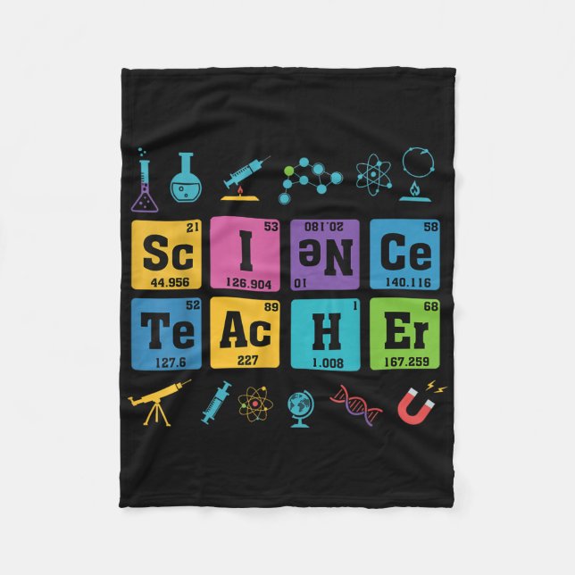 Science Teacher Chemistry Elements Periodic Table  Fleece Blanket (Front)