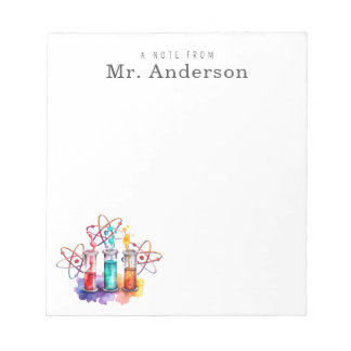 Science Teacher Chemistry Test Tubes Notepad