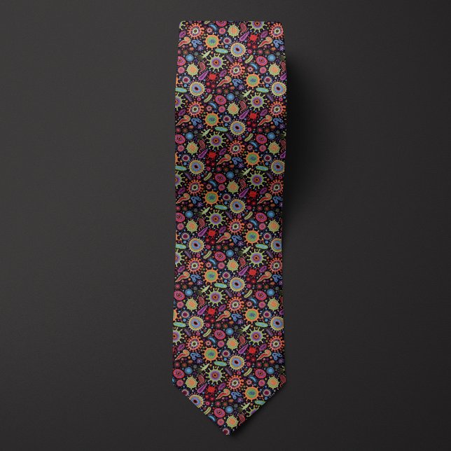 Science Teacher Colourful Microbes Tie (Creator Uploaded)