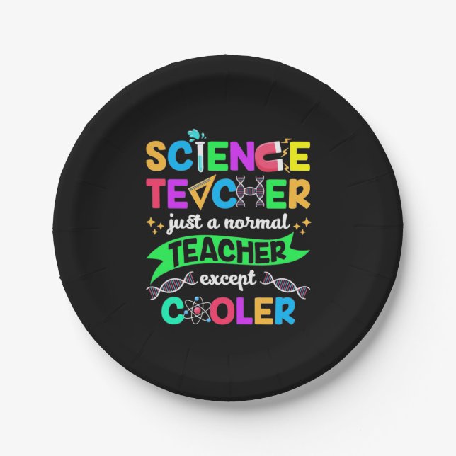 Science Teacher Cool Paper Plate (Front)