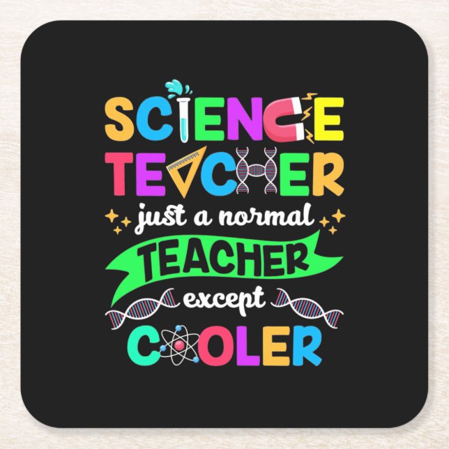Science Teacher Cool Square Paper Coaster (Front)