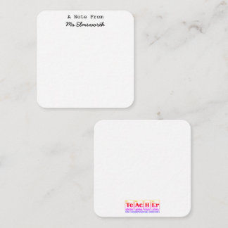 Science Teacher Custom Stationary Notepad Gift Card