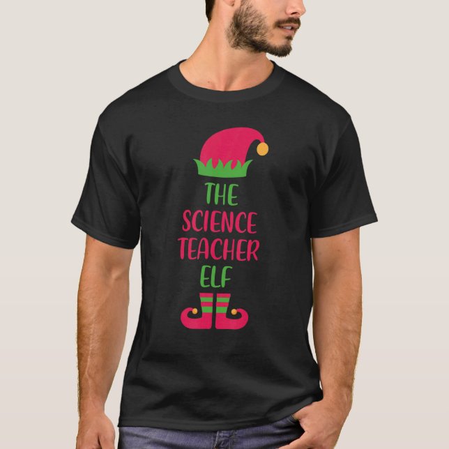 Science Teacher Elf Family Matching Christmas Wome T-Shirt (Front)
