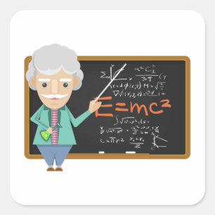 Science Teacher EMC2 Formula Square Sticker