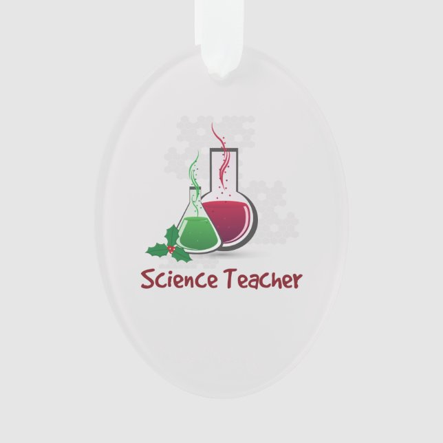 Science Teacher, Experiments Merry Christmas Ornament (Front)