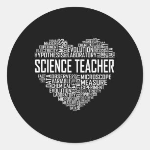 Science Teacher Heart Proud Science Teaching Desig Classic Round Sticker