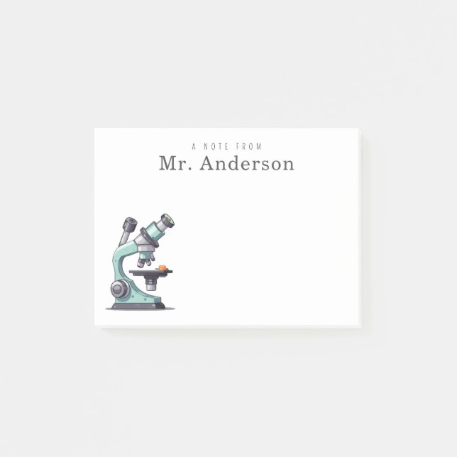 Science Teacher Microscope Lab Post-it Notes (Front)