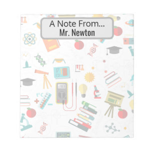 Science Teacher Personalised print apples books Notepad