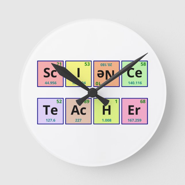 Science Teacher Round Clock (Front)