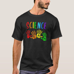 Science Teacher Team Handprints Back To School Men T-Shirt