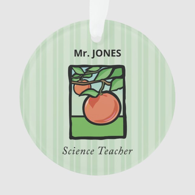 Science Teacher Thank You, Apple Ornament (Front)