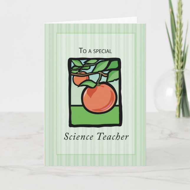 Science Teacher Thank You, Apple Thank You Card (Front)