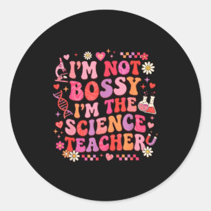 Science Teacher Valentine Retro Groovy Biology Che Classic Round Sticker