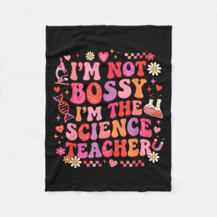 Science Teacher Valentine Retro Groovy Biology Che Fleece Blanket