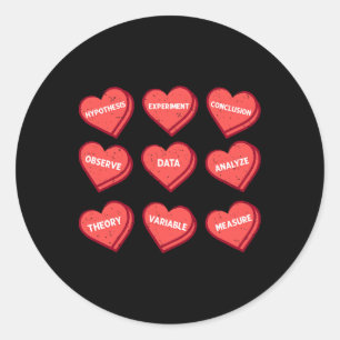 Science Teacher Valentines Day Heart Chemistry Phy Classic Round Sticker