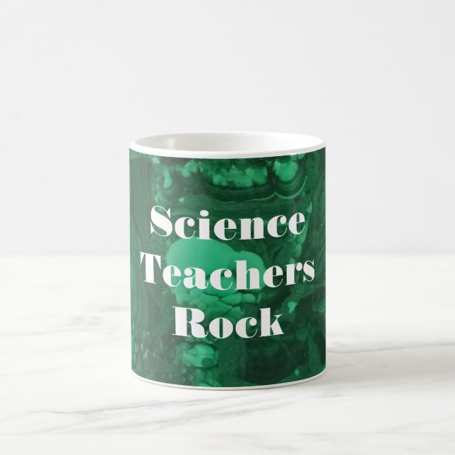 Science Teachers Rock Bright Green Gemstone Coffee Mug (Center)