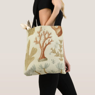 Science Textbook Biology, Vintage Coral Animals Tote Bag
