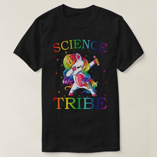 SCIENCE Tribe Teachers Unicorn Tshirt 1st Day of S (Design Front)