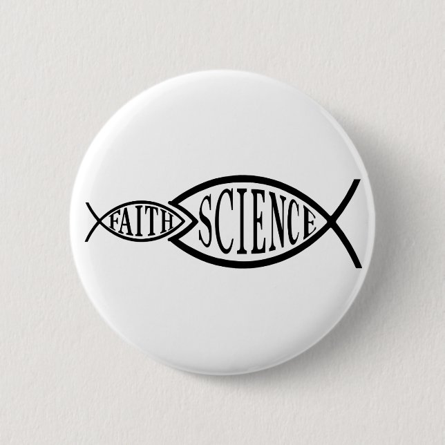 Science Trumps Faith Fish 6 Cm Round Badge (Front)
