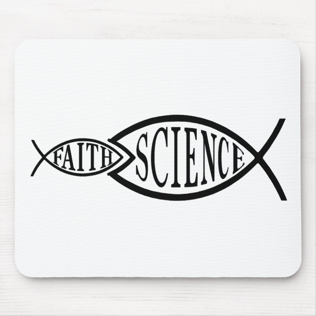 Science Trumps Faith Fish Mouse Pad (Front)