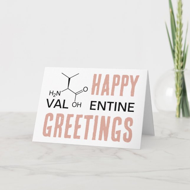 Science Valentine Essential Amino Acid Biology     Holiday Card (Front)