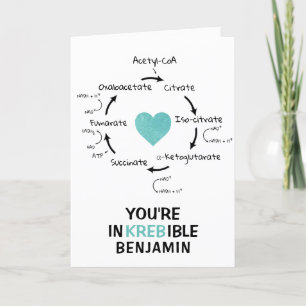Science Valentine Kreb's Cycle Biology Heart Holiday Card