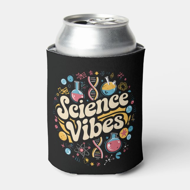 Science Vibes Groovy First Day of Back To School  Can Cooler (Can Front)