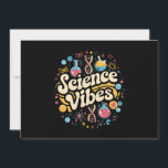 Science Vibes Groovy First Day of Back To School  Invitation<br><div class="desc">Science Vibes Retro First Day of Back To School Groovy Teacher</div>