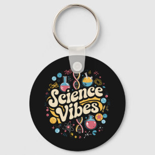 Science Vibes Groovy First Day of Back To School Key Ring
