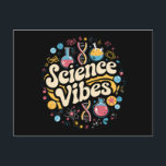 Science Vibes Groovy First Day of Back To School  Postcard<br><div class="desc">Science Vibes Retro First Day of Back To School Groovy Teacher</div>
