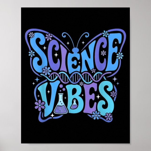Science vibes groovy first day of back to school poster (Front)