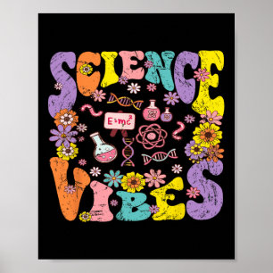 Science Vibes Retro 1st Day Of Byck To School Groo Poster